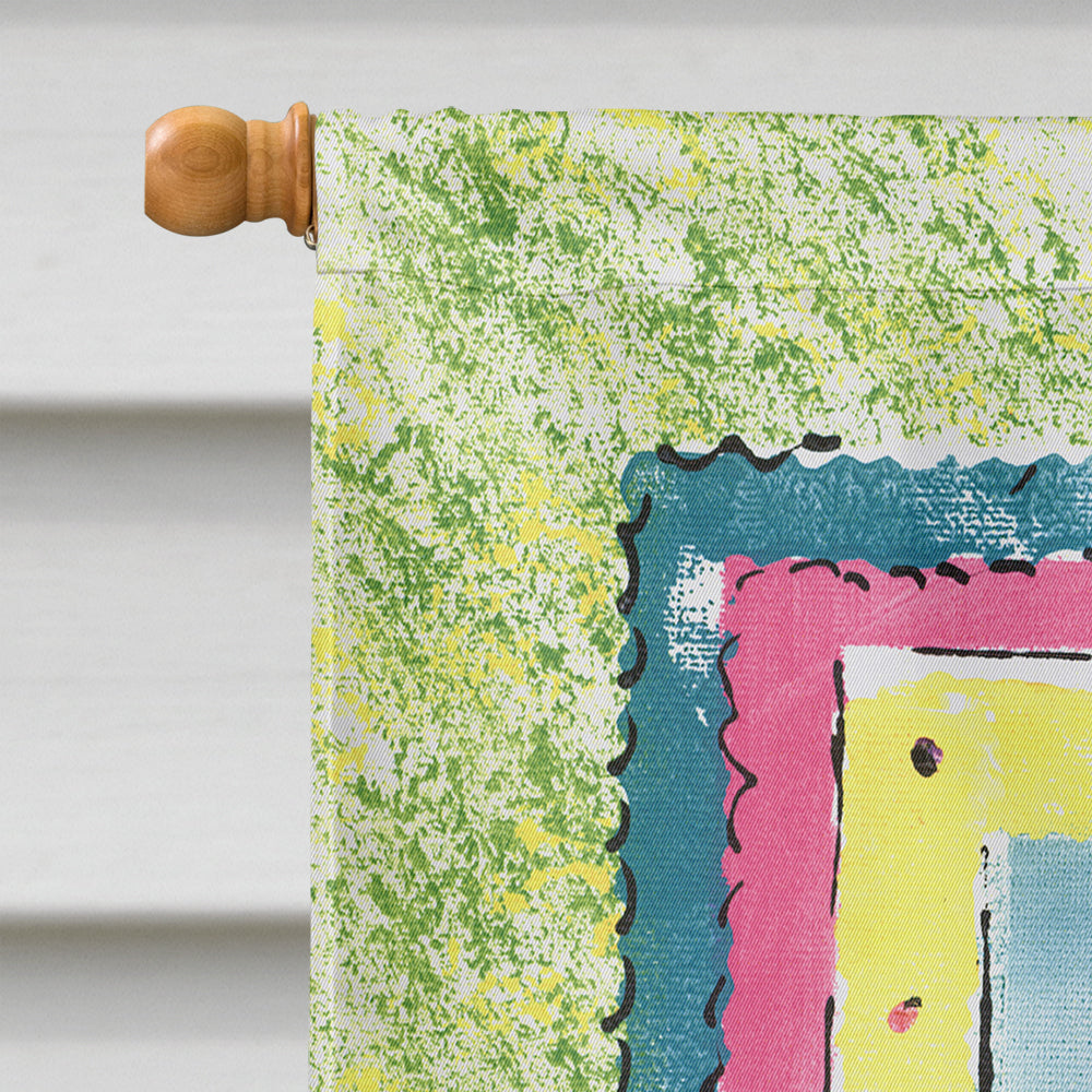 Flamingo House Flag 28x40 Porch Sleeve Pole Decorative Outside Yard Banner Artwork Wall Hanging, Polyester