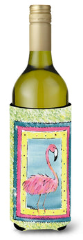 Flamingo Wine Bottle Hugger Gift Sleeve for Standard 750 ml Bottles, Insulated Reusable Also Fits Mini Shot & Pint Bottles