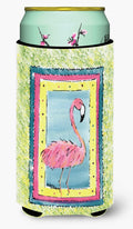 Flamingo Tall Boy Hugger Can Cooler Sleeve Machine Washable Drink Collapsible Insulator Beverage Insulated Holder