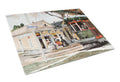 New Orleans Street Car Cutting Board Tempered Glass Kitchen Cutting Surface, Heat Resistant Chopping, Non-Slip Feet, Food Prep & Serving
