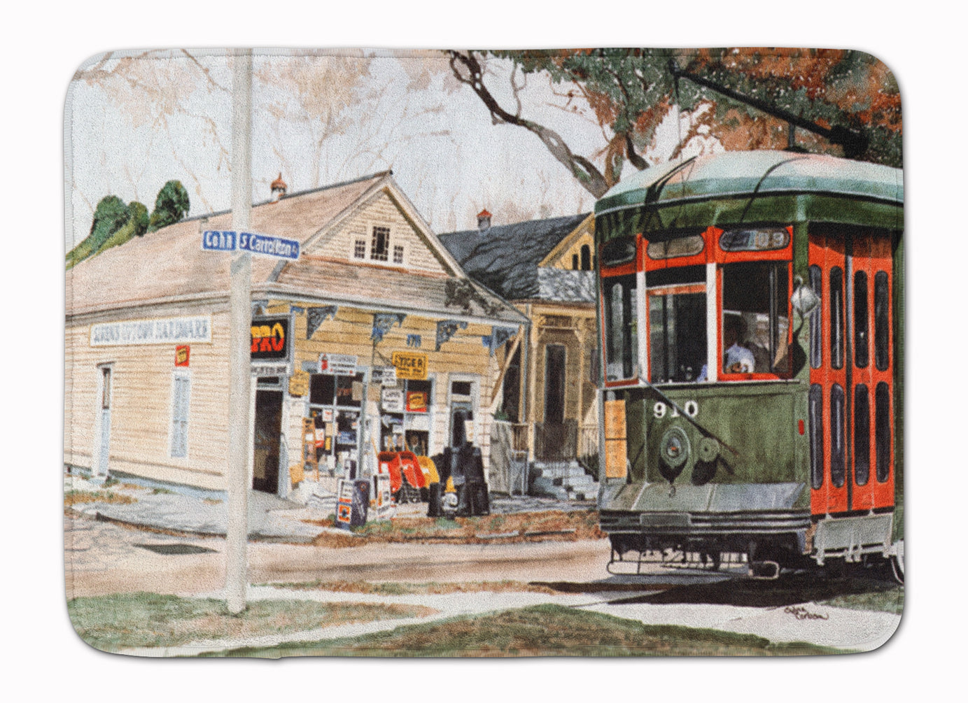 New Orleans Street Car Memory Foam Kitchen Mat Machine Washable Anti-Fatigue Cushion Comfort Bath or Kitchen Rug