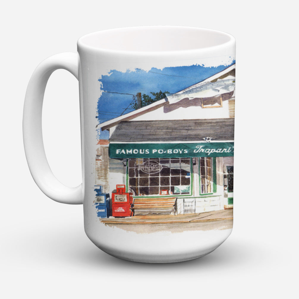 Trapani's Eatery Ceramic Coffee Mug 15 oz Decorative Large C Handle Mug Cup for Tea, Cocoa Hot Chocolate