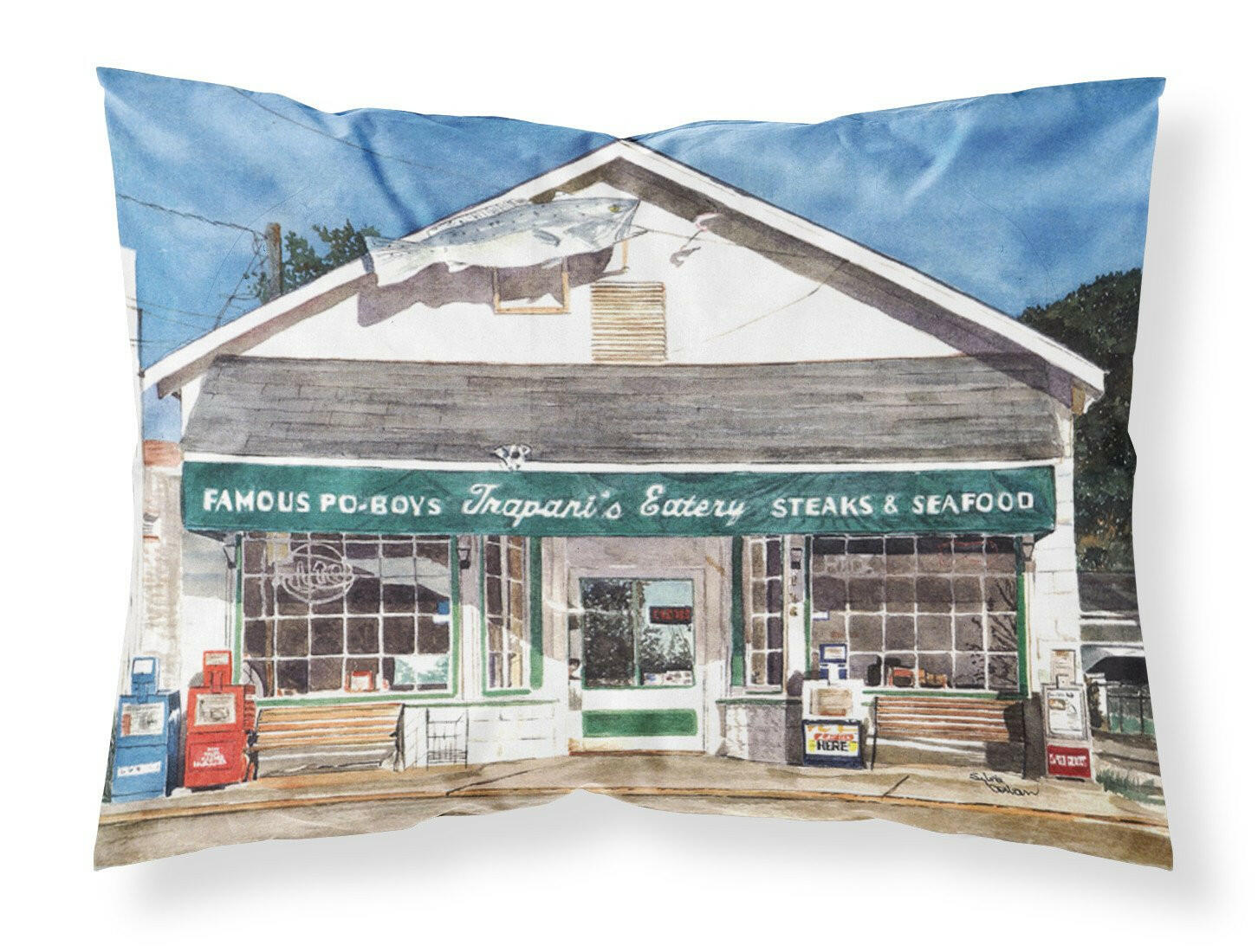 Trapani's Eatery Standard Pillowcase Lightweight Super Soft Easy Care Decorative Artwork Pillowcase, Standard