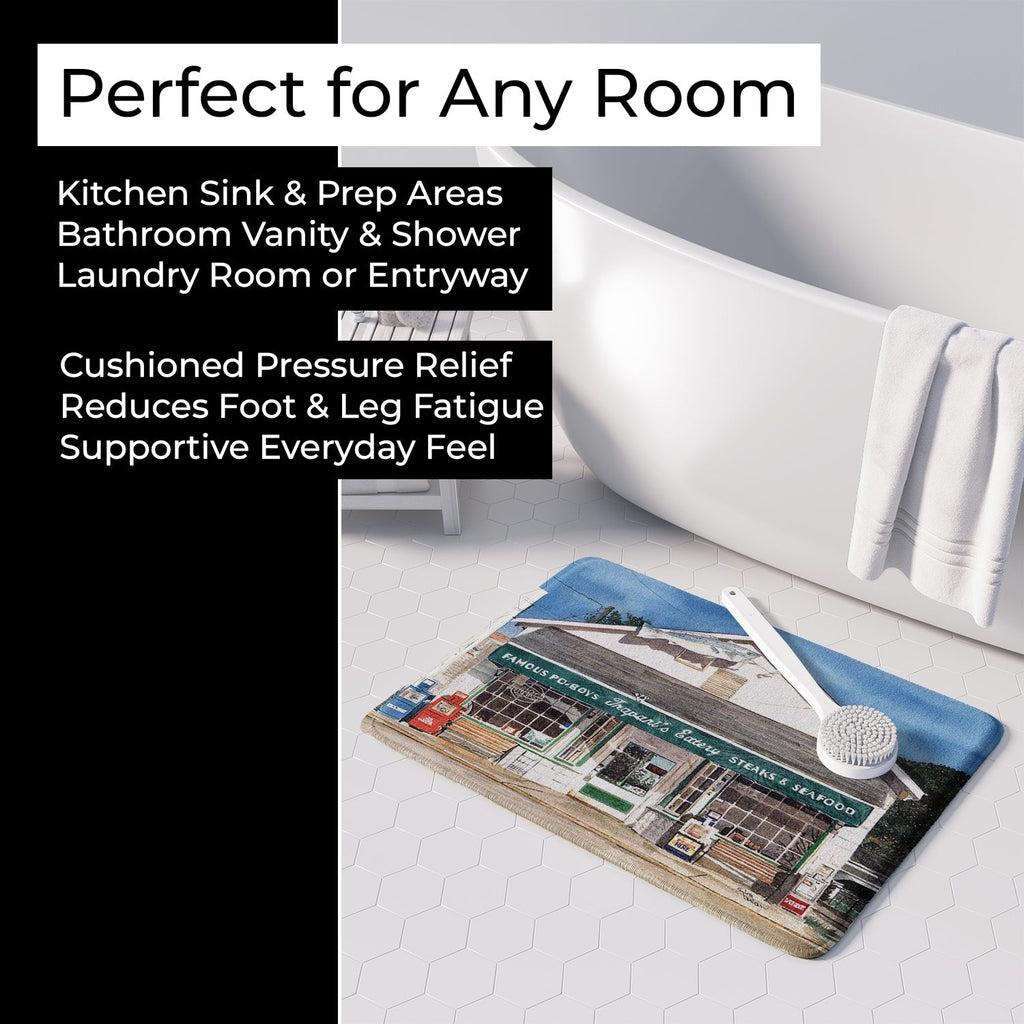 Trapani's Eatery Memory Foam Kitchen Mat Machine Washable Anti-Fatigue Cushion Comfort Bath or Kitchen Rug