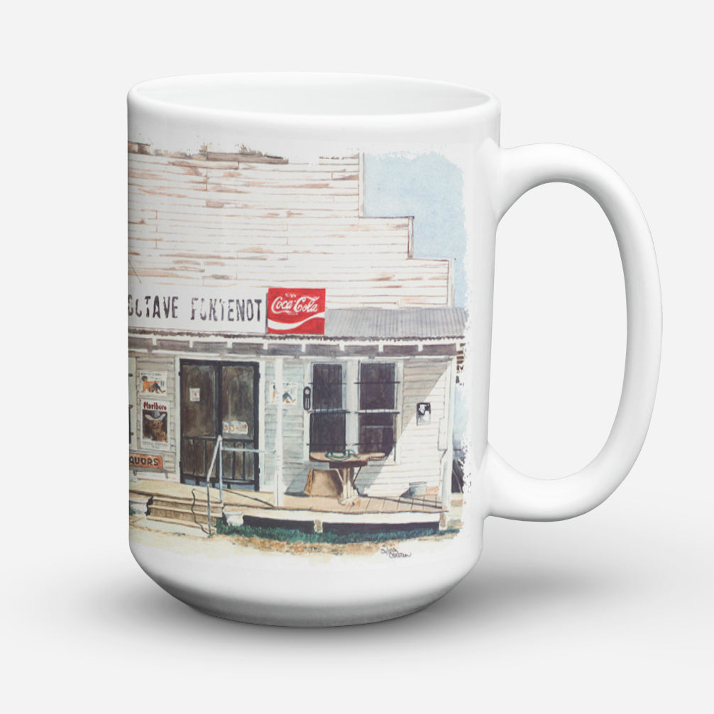 Octave Fontenot Ceramic Coffee Mug 15 oz Decorative Large C Handle Mug Cup for Tea, Cocoa Hot Chocolate