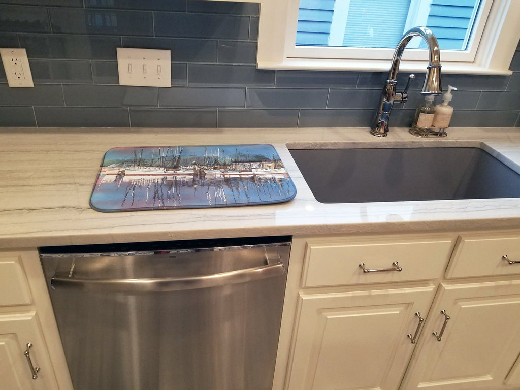 Harbour Dish Drying Mat Absorbent Dish Drying Mat Pad for Kitchen Counter Dish Drainer Mat for Countertop, 14 x 21", Multicolor