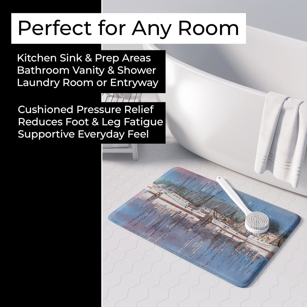Harbour Memory Foam Kitchen Mat Machine Washable Anti-Fatigue Cushion Comfort Bath or Kitchen Rug