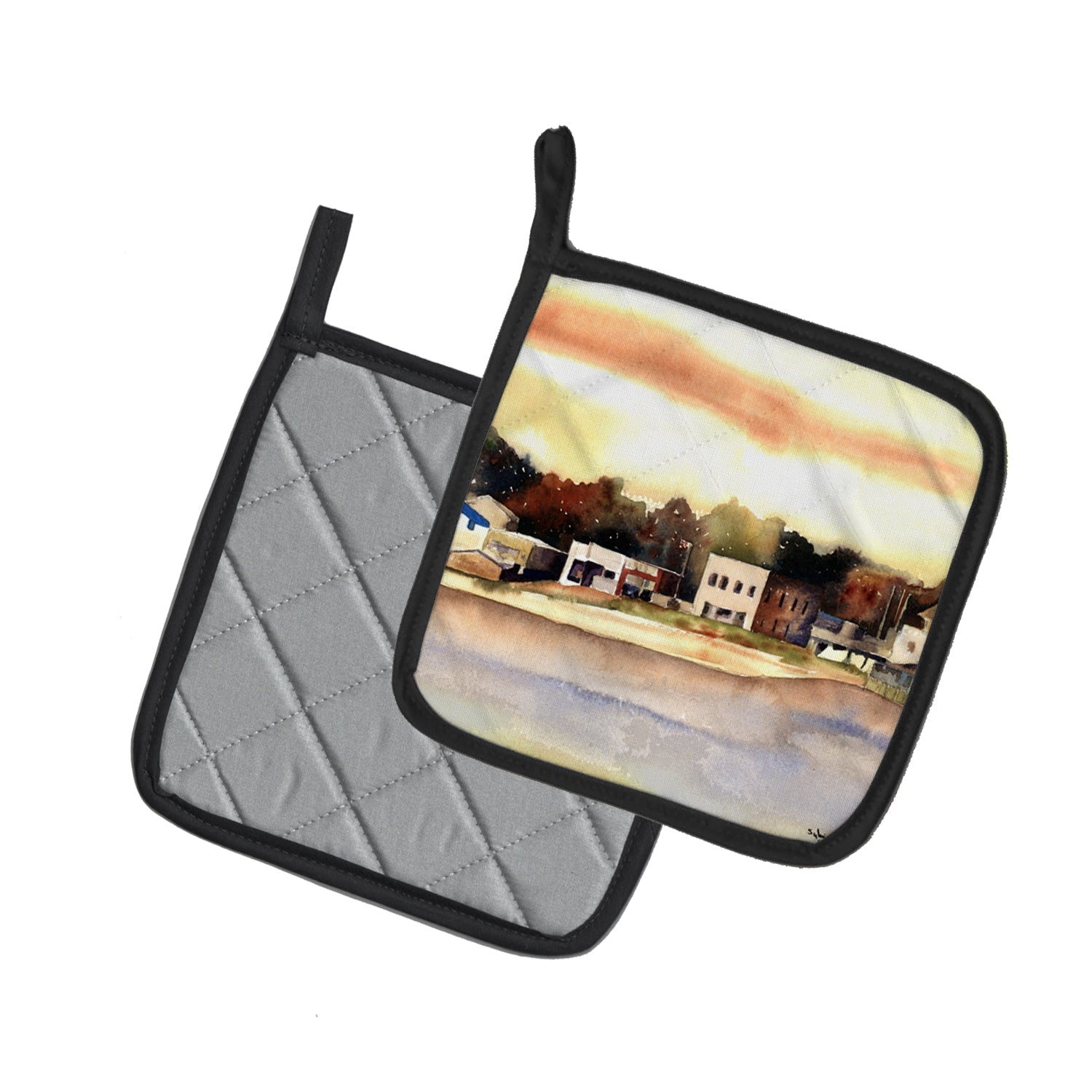 The Pass Pot Holder Set of 2 Heat Resistant Quilted Hot Pads 7.5 x 7.5 Inch, Insulated Kitchen Trivets for Cooking & Baking