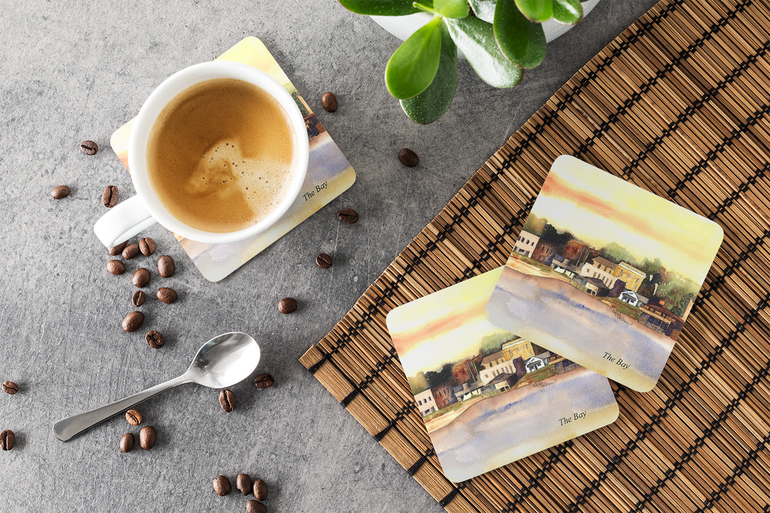 The Pass Foam Coasters Set of 4 Cup Coasters for Indoor Outdoor, Tabletop Protection, Anti Slip, Mouse pad Material