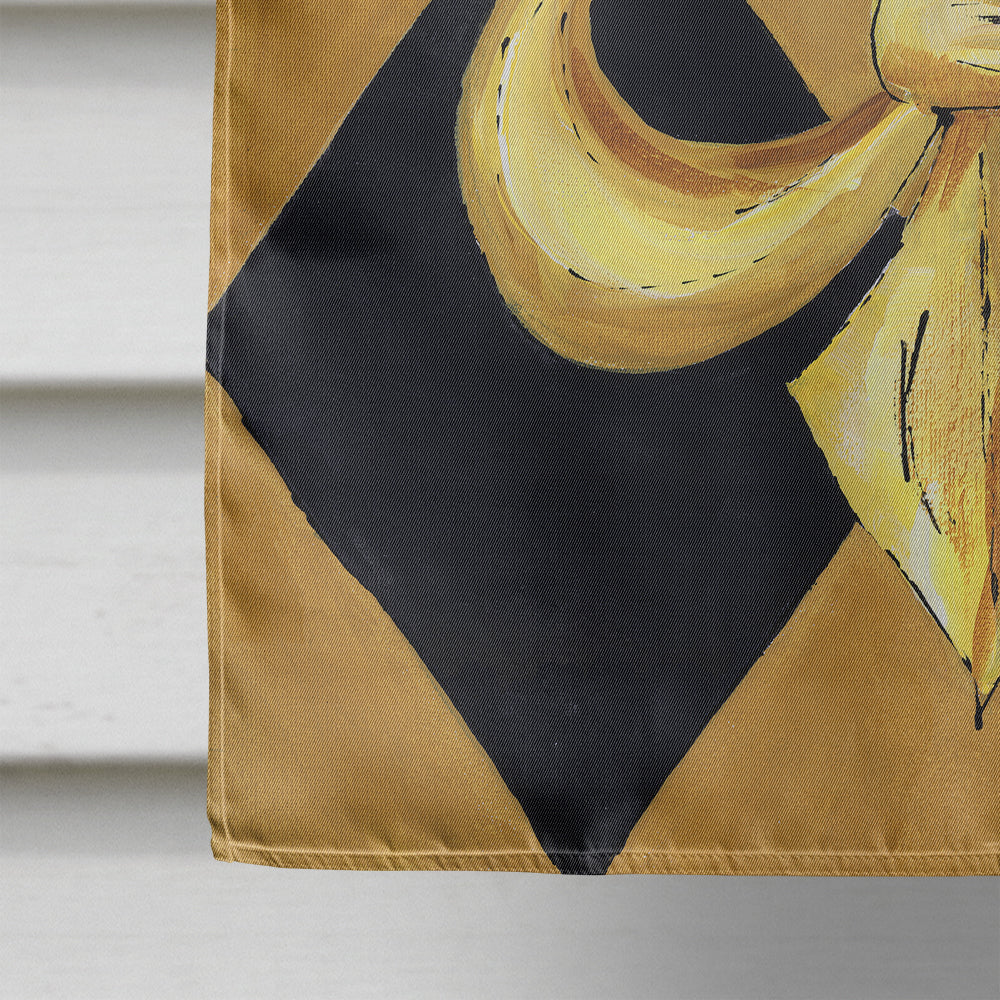 Black and Gold Fleur de lis New Orleans House Flag 28x40 Porch Sleeve Pole Decorative Outside Yard Banner Artwork Wall Hanging, Polyester