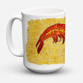 Shrimp Ceramic Coffee Mug 15 oz Decorative Large C Handle Mug Cup for Tea, Cocoa Hot Chocolate