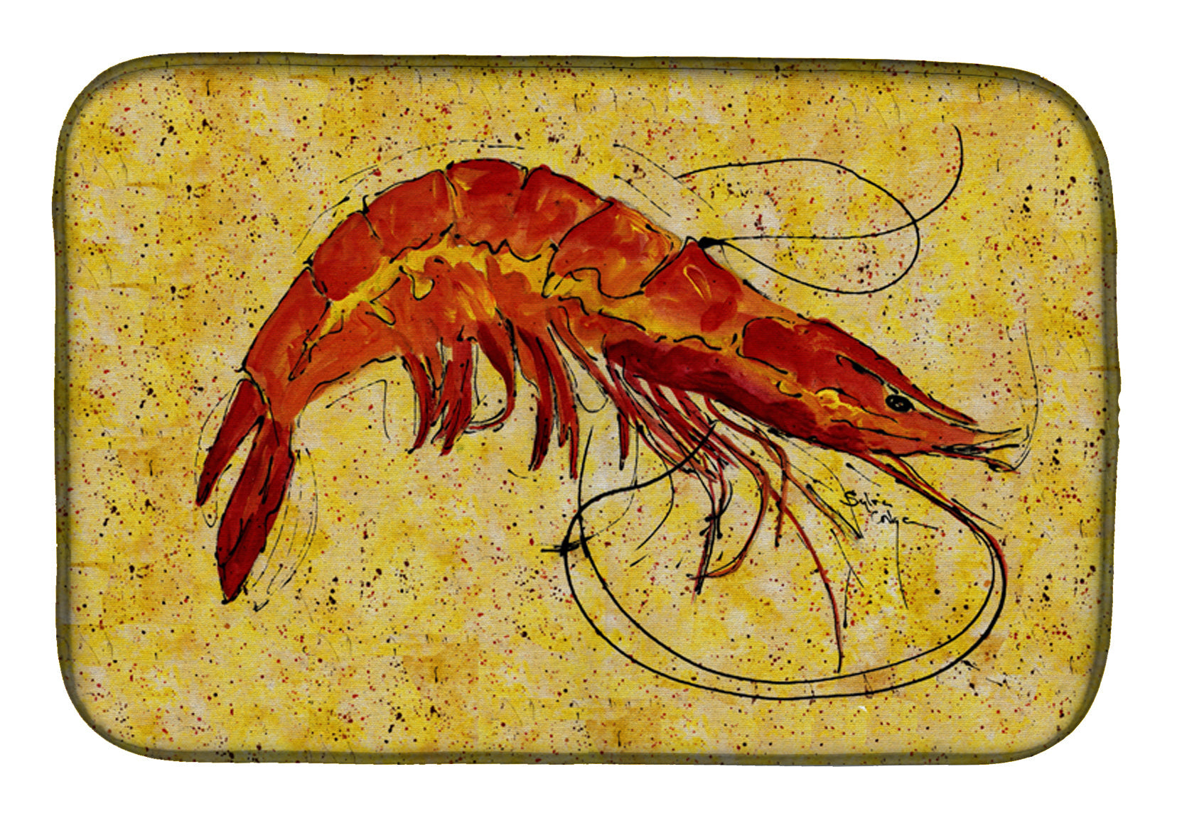 Shrimp Dish Drying Mat Absorbent Dish Drying Mat Pad for Kitchen Counter Dish Drainer Mat for Countertop, 14 x 21", Multicolor