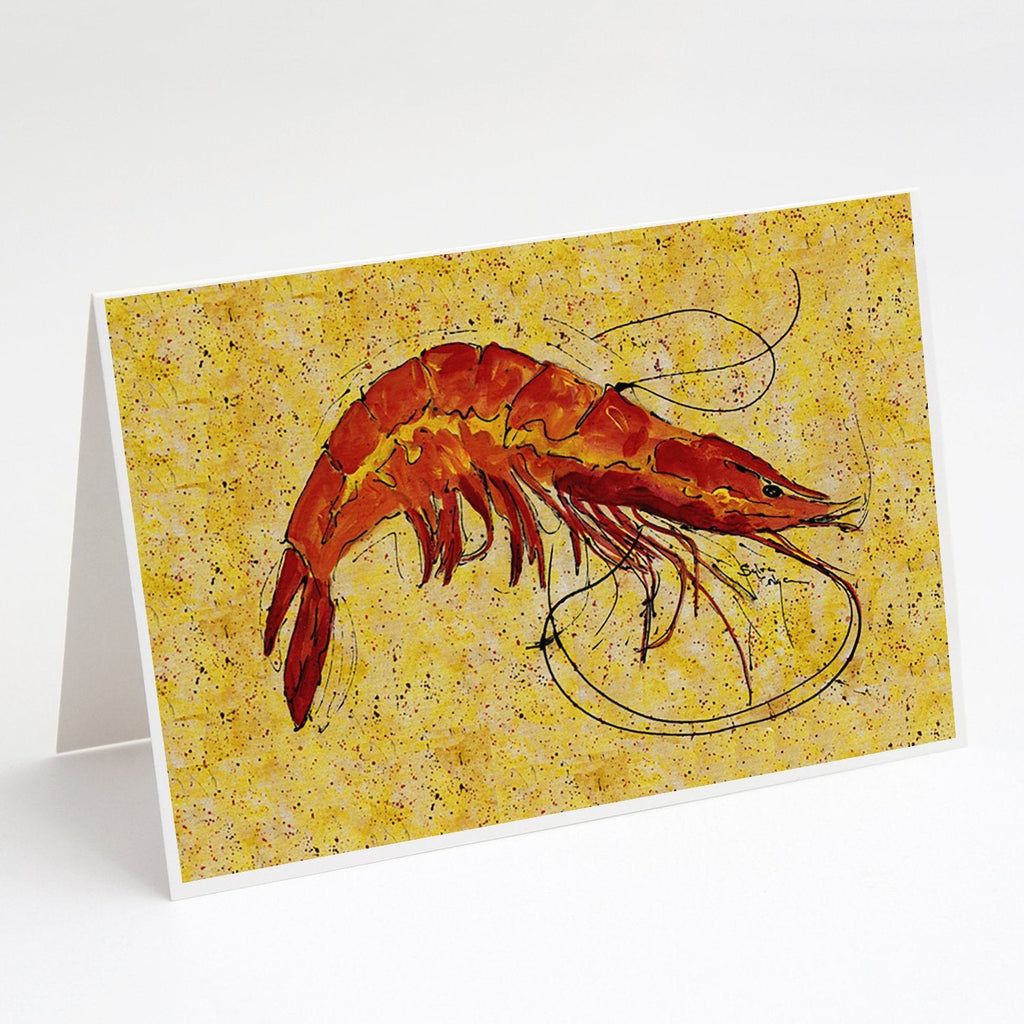 Shrimp Greeting Cards Pack of 8 Blank Cards with Envelopes Whimsical A7 Size 5x7