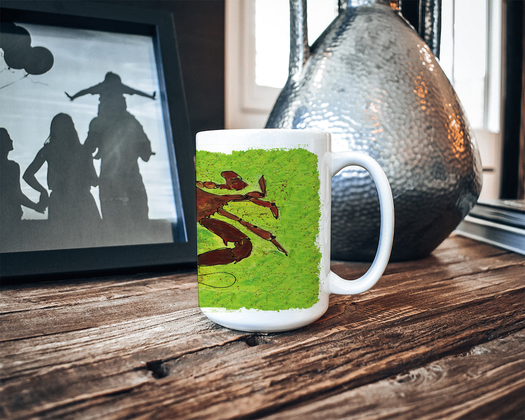 Crab Ceramic Coffee Mug 15 oz Decorative Large C Handle Mug Cup for Tea, Cocoa Hot Chocolate