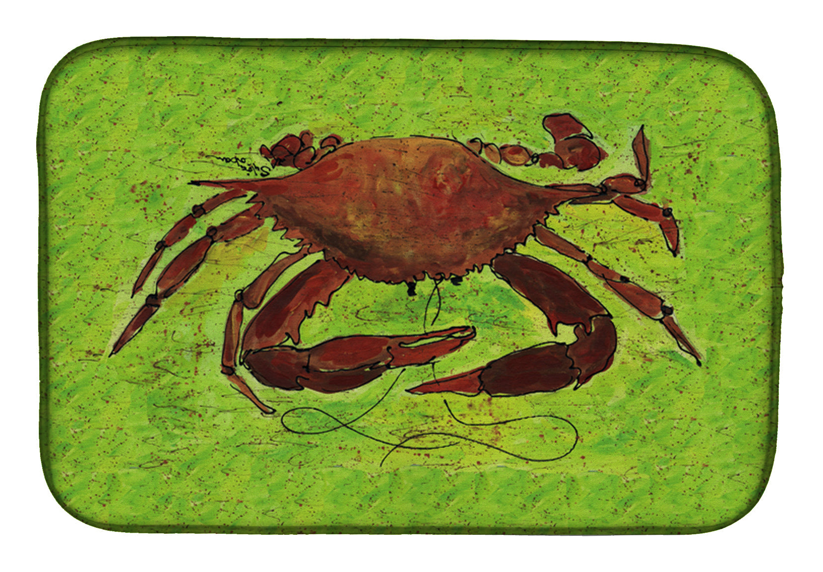 Crab Dish Drying Mat Absorbent Dish Drying Mat Pad for Kitchen Counter Dish Drainer Mat for Countertop, 14 x 21", Multicolor