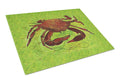 Crab Cutting Board Tempered Glass Kitchen Cutting Surface, Heat Resistant Chopping, Non-Slip Feet, Food Prep & Serving