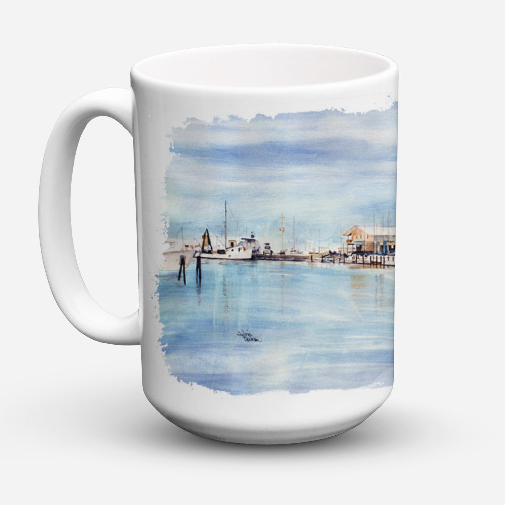 The Warf Ceramic Coffee Mug 15 oz Decorative Large C Handle Mug Cup for Tea, Cocoa Hot Chocolate