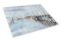 The Warf Cutting Board Tempered Glass Kitchen Cutting Surface, Heat Resistant Chopping, Non-Slip Feet, Food Prep & Serving