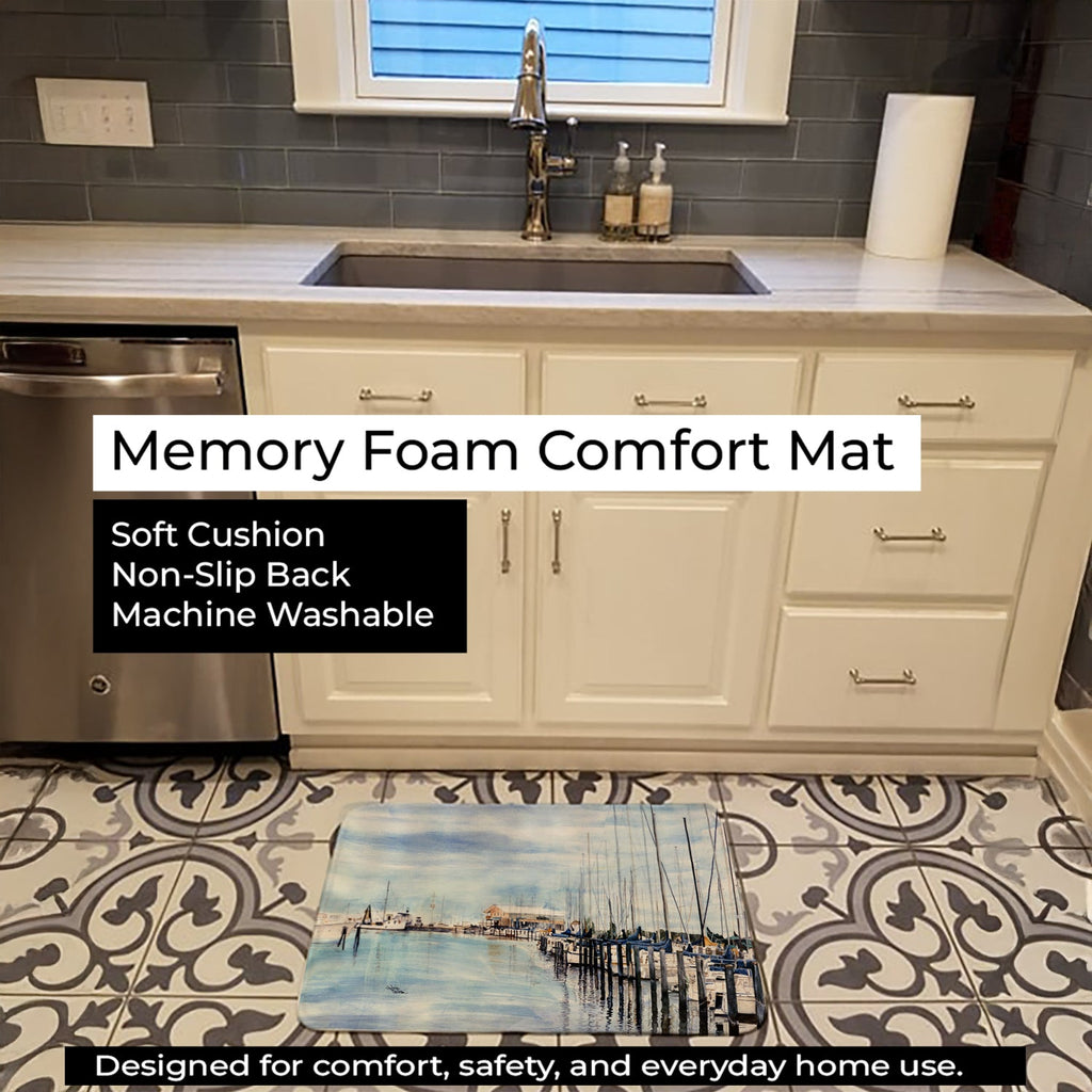 The Warf Memory Foam Kitchen Mat Machine Washable Anti-Fatigue Cushion Comfort Bath or Kitchen Rug