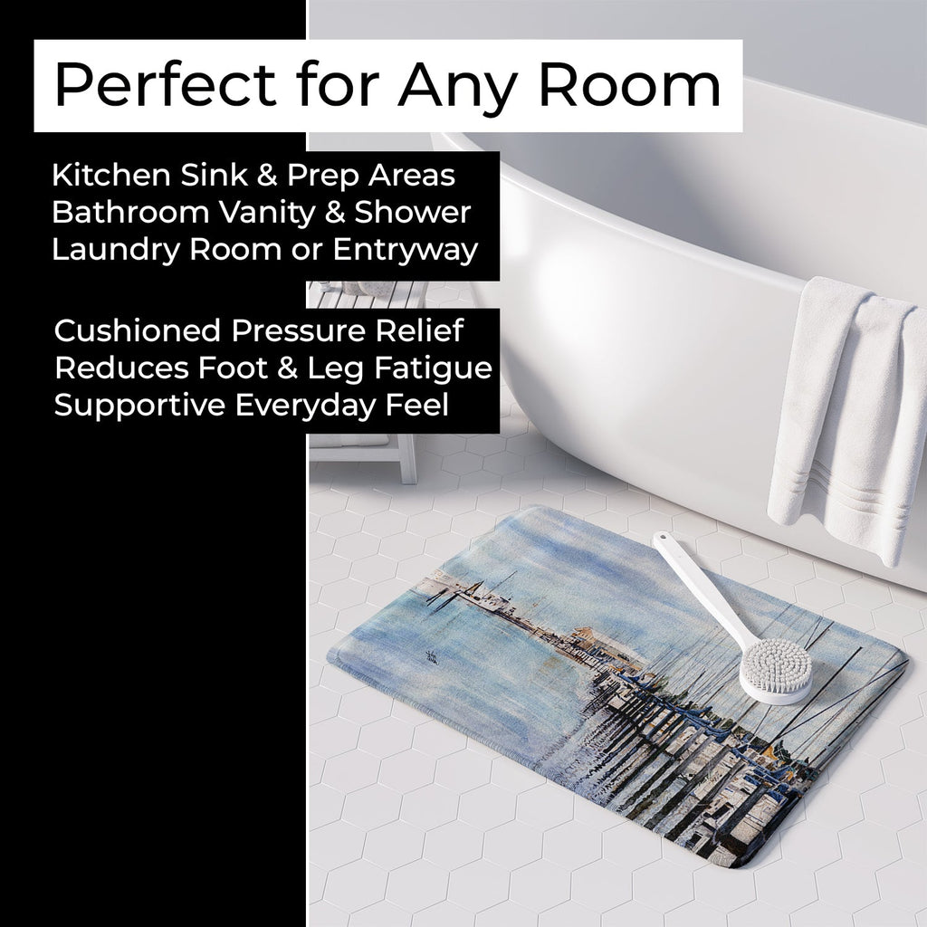 The Warf Memory Foam Kitchen Mat Machine Washable Anti-Fatigue Cushion Comfort Bath or Kitchen Rug