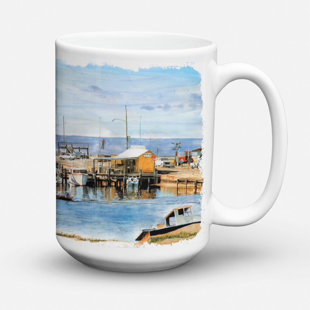 The Pass Bait Shop Ceramic Coffee Mug 15 oz Decorative Large C Handle Mug Cup for Tea, Cocoa Hot Chocolate