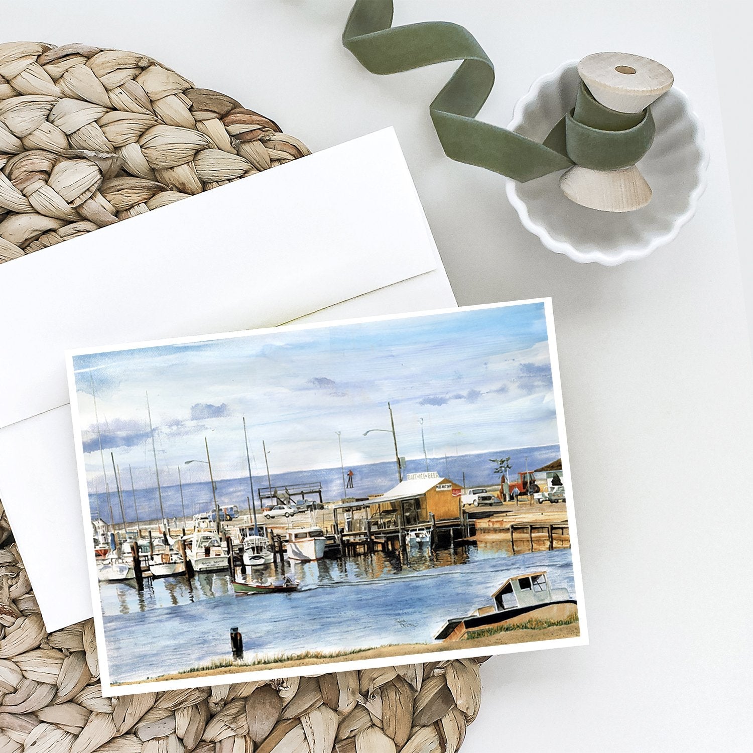 The Pass Bait Shop Greeting Cards Pack of 8 Blank Cards with Envelopes Whimsical A7 Size 5x7