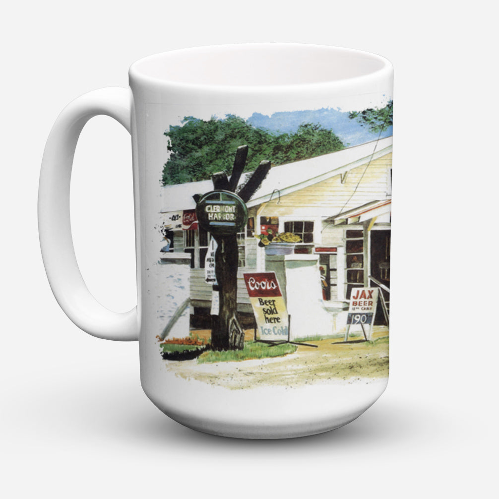 Garcia's Grocery Ceramic Coffee Mug 15 oz Decorative Large C Handle Mug Cup for Tea, Cocoa Hot Chocolate
