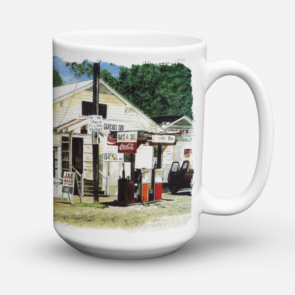 Garcia's Grocery Ceramic Coffee Mug 15 oz Decorative Large C Handle Mug Cup for Tea, Cocoa Hot Chocolate
