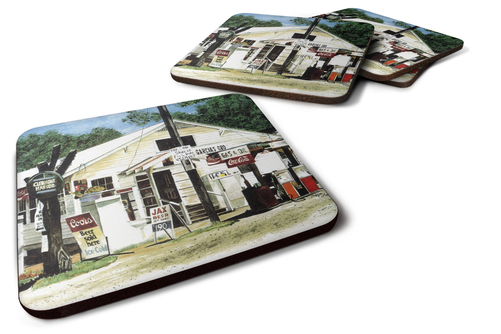 Garcia's Grocery Foam Coasters Set of 4 Cup Coasters for Indoor Outdoor, Tabletop Protection, Anti Slip, Mouse pad Material