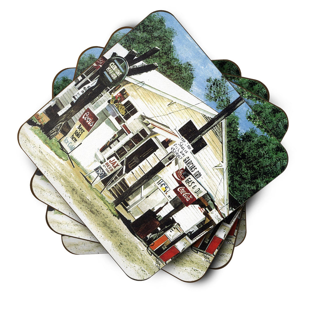 Garcia's Grocery Foam Coasters Set of 4 Cup Coasters for Indoor Outdoor, Tabletop Protection, Anti Slip, Mouse pad Material