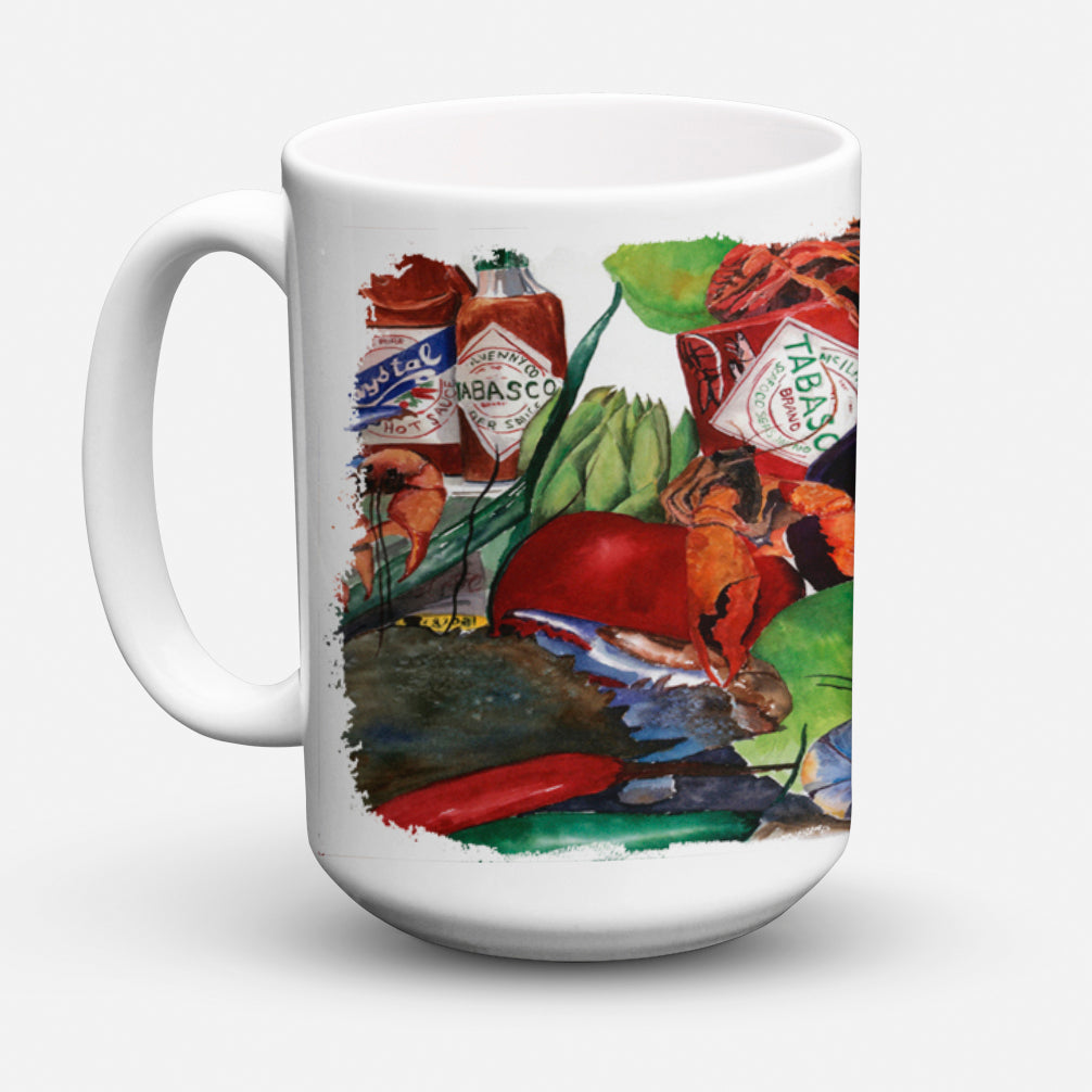 Louisiana Spices Ceramic Coffee Mug 15 oz Decorative Large C Handle Mug Cup for Tea, Cocoa Hot Chocolate