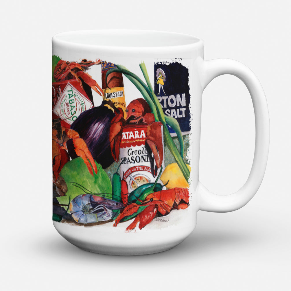 Louisiana Spices Ceramic Coffee Mug 15 oz Decorative Large C Handle Mug Cup for Tea, Cocoa Hot Chocolate