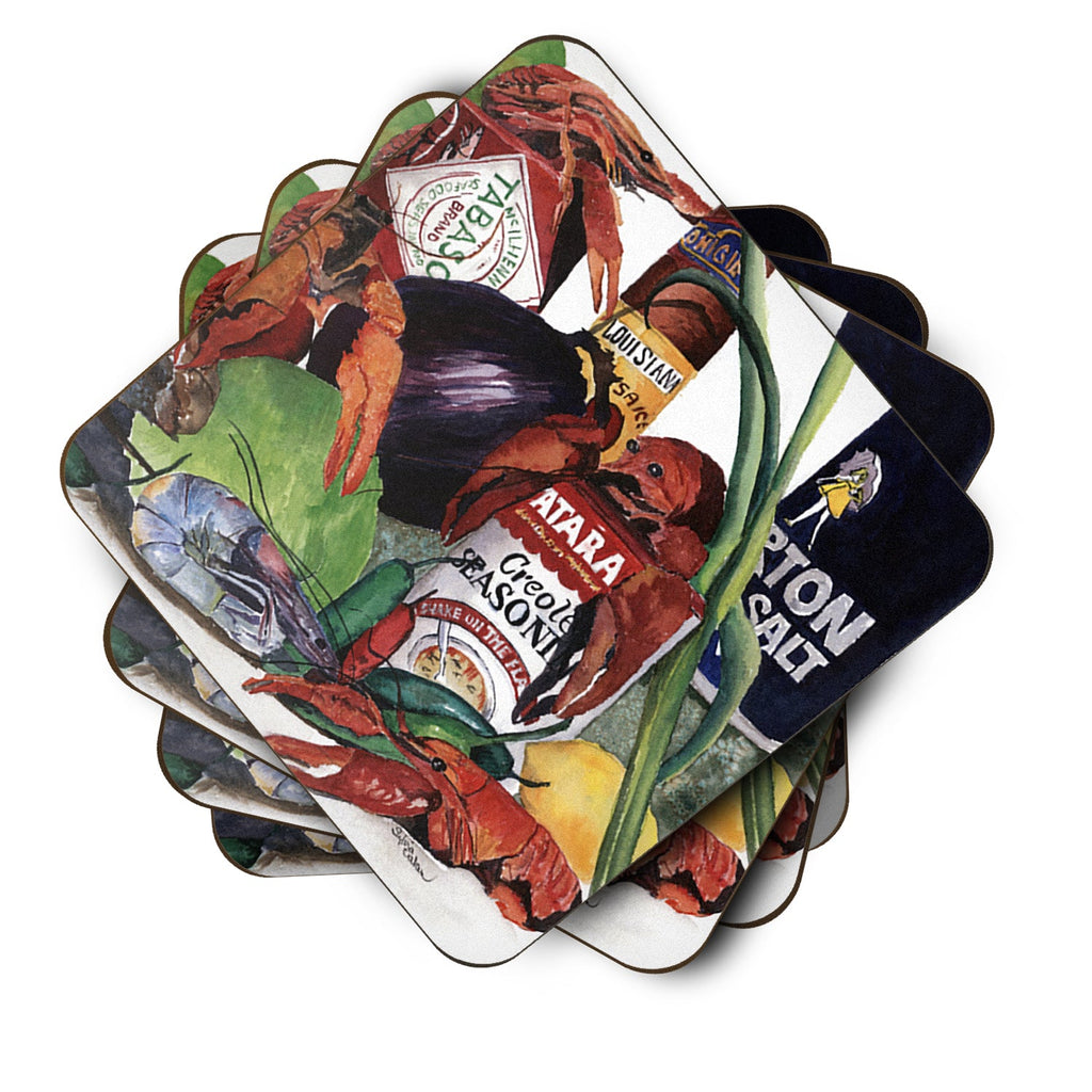 Louisiana Spices Foam Coasters Set of 4 Cup Coasters for Indoor Outdoor, Tabletop Protection, Anti Slip, Mouse pad Material