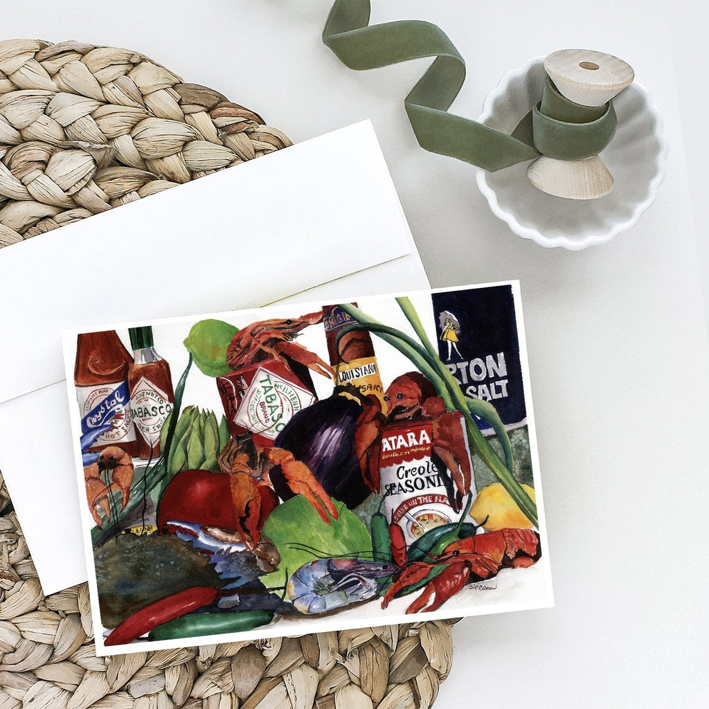Louisiana Spices Greeting Cards Pack of 8 Blank Cards with Envelopes Whimsical A7 Size 5x7