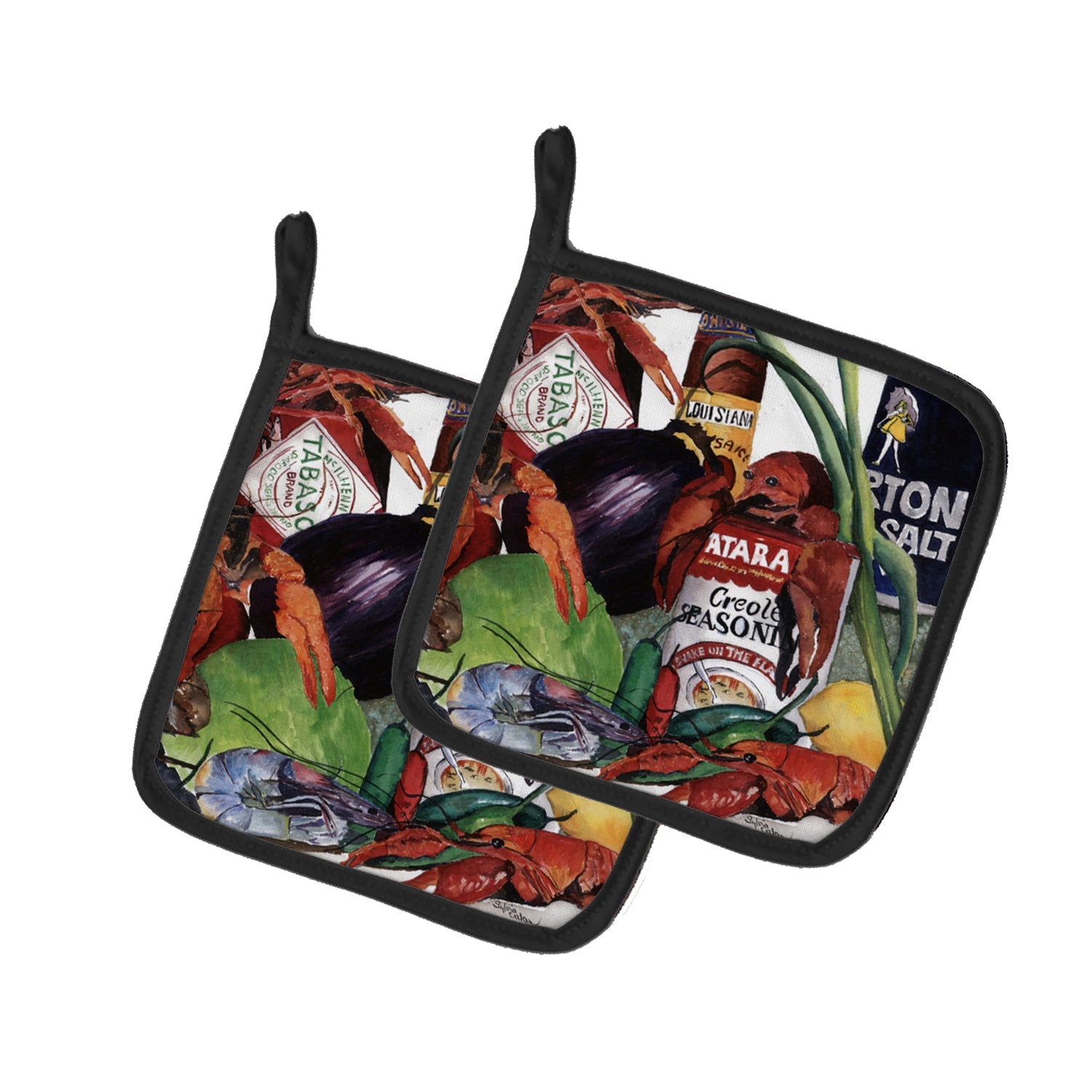 Louisiana Spices Pot Holder Set of 2 Heat Resistant Quilted Hot Pads 7.5 x 7.5 Inch, Insulated Kitchen Trivets for Cooking & Baking