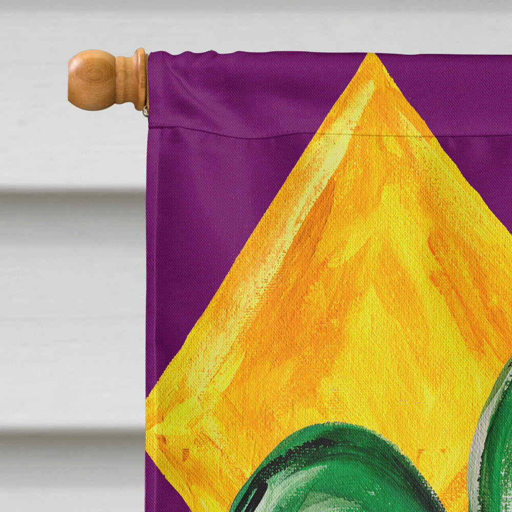 Mardi Gras Fleur de lis Purple Green and Gold House Flag 28x40 Porch Sleeve Pole Decorative Outside Yard Banner Artwork Wall Hanging, Polyester