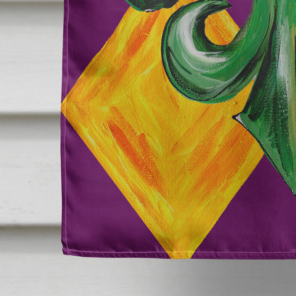 Mardi Gras Fleur de lis Purple Green and Gold House Flag 28x40 Porch Sleeve Pole Decorative Outside Yard Banner Artwork Wall Hanging, Polyester