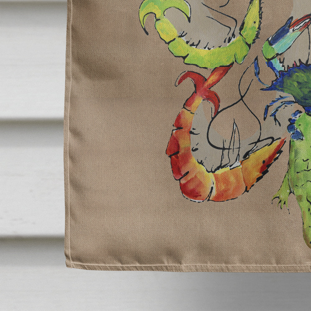 Crab Shrimp Pelican Crab and Gator Fleur de lis House Flag 28x40 Porch Sleeve Pole Decorative Outside Yard Banner Artwork Wall Hanging, Polyester