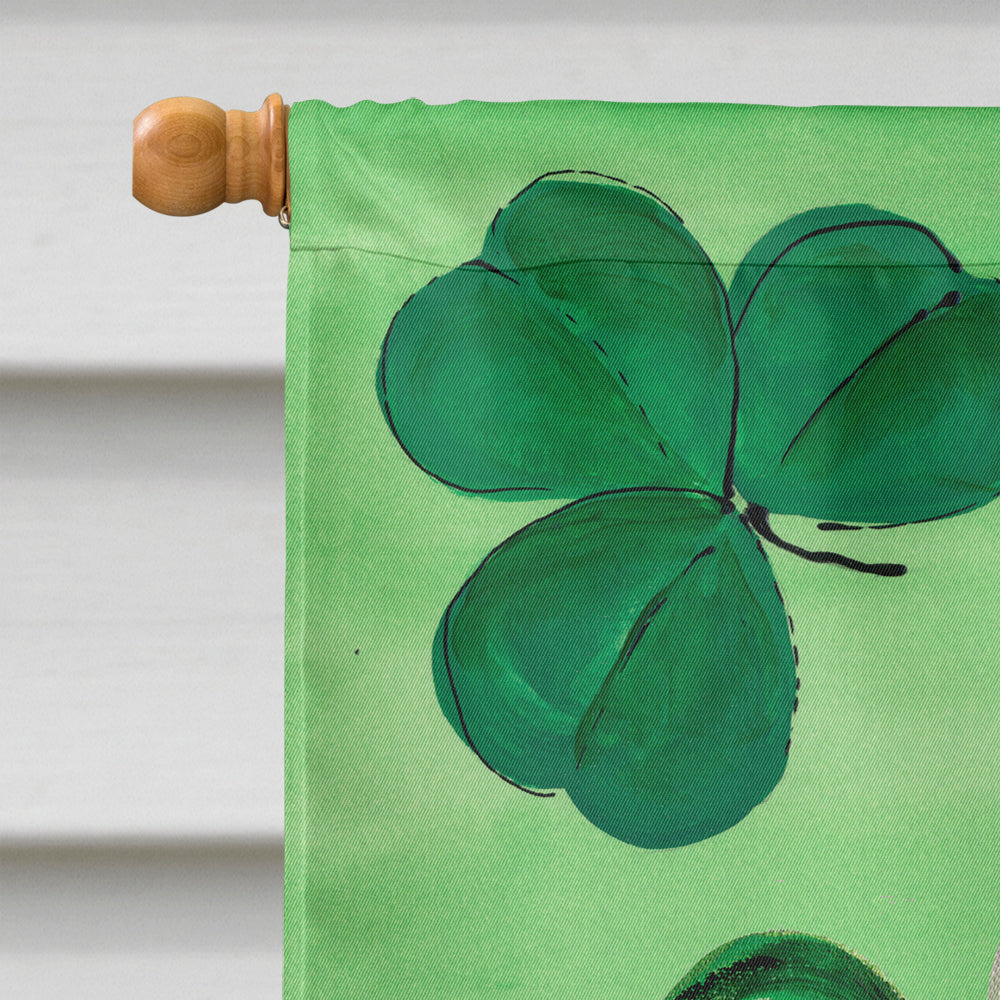 St Patrick's Day Fleur de lis House Flag 28x40 Porch Sleeve Pole Decorative Outside Yard Banner Artwork Wall Hanging, Polyester