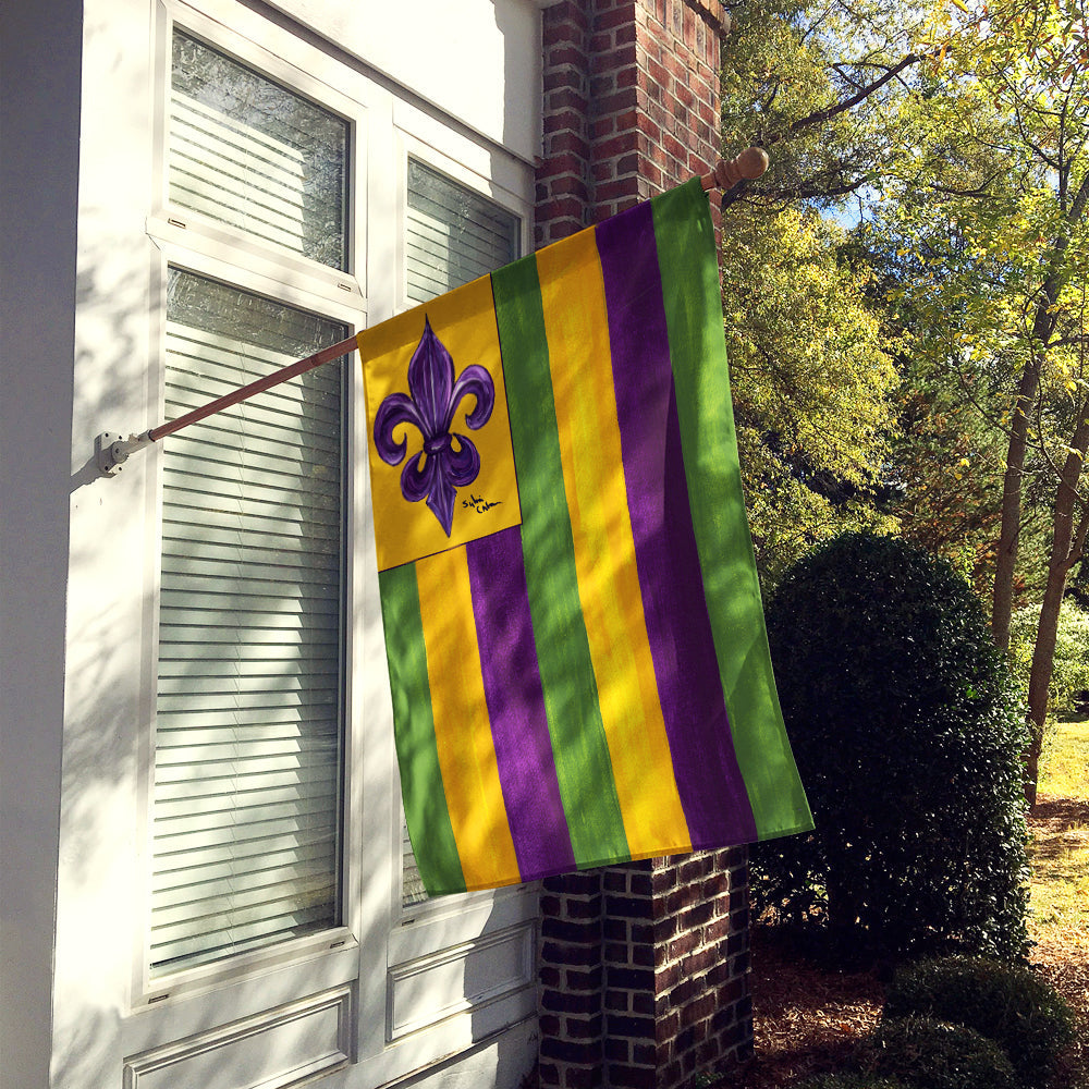 Mardi Gras Fleur de lis Nation House Flag 28x40 Porch Sleeve Pole Decorative Outside Yard Banner Artwork Wall Hanging, Polyester