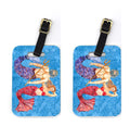 Mermaid and Merman Luggage Tag