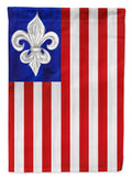 Patriotic Fleur de lis House Flag 28x40 Porch Sleeve Pole Decorative Outside Yard Banner Artwork Wall Hanging, Polyester