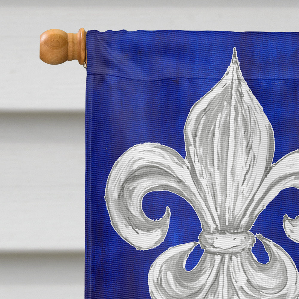 Patriotic Fleur de lis House Flag 28x40 Porch Sleeve Pole Decorative Outside Yard Banner Artwork Wall Hanging, Polyester