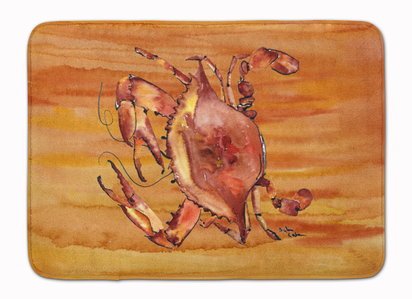 Cooked Crab Spicy Hot Memory Foam Kitchen Mat Machine Washable Anti-Fatigue Cushion Comfort Bath or Kitchen Rug