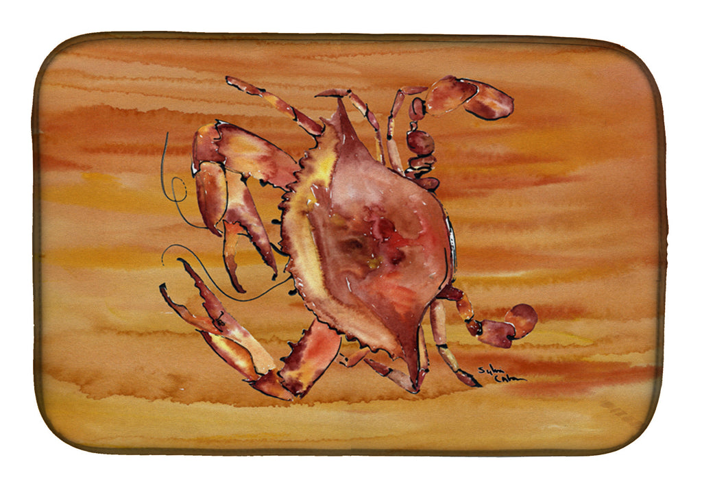 Cooked Crab Spicy Hot Dish Drying Mat Absorbent Dish Drying Mat Pad for Kitchen Counter Dish Drainer Mat for Countertop, 14 x 21", Multicolor