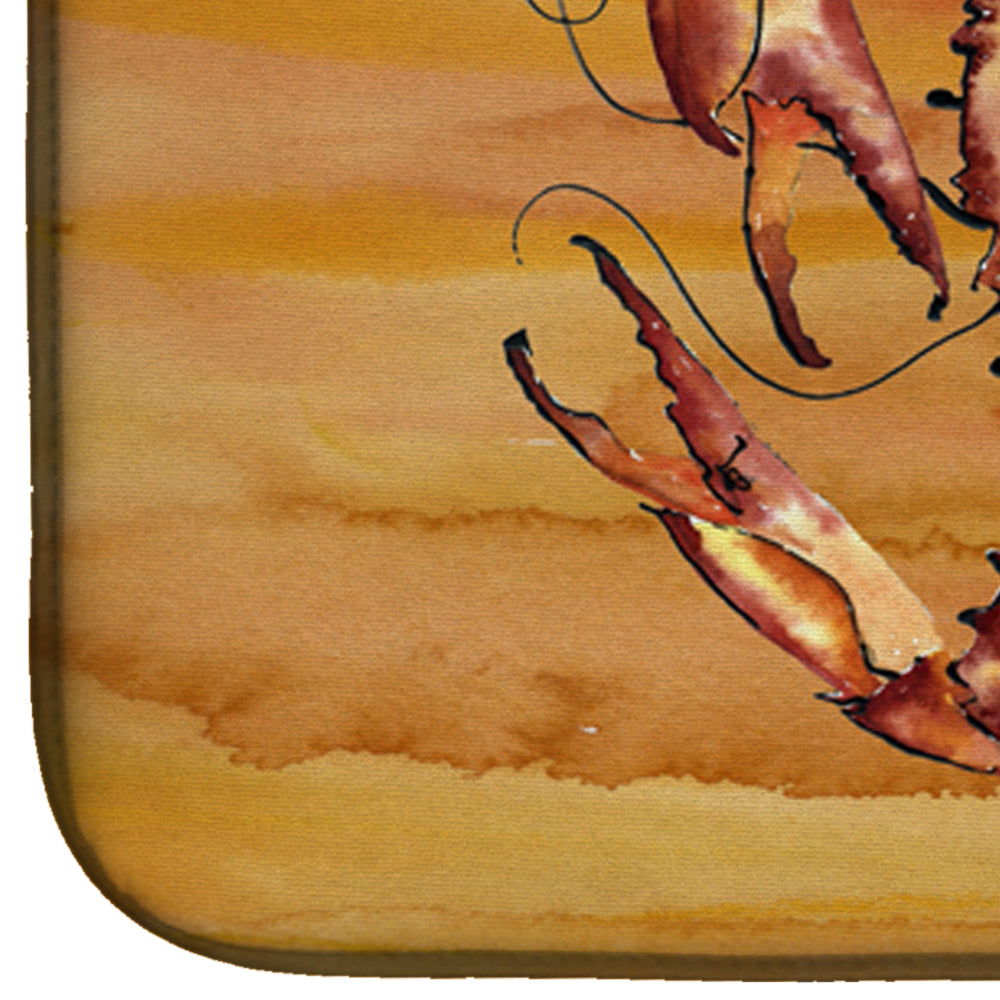 Cooked Crab Spicy Hot Dish Drying Mat Absorbent Dish Drying Mat Pad for Kitchen Counter Dish Drainer Mat for Countertop, 14 x 21", Multicolor