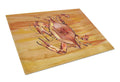 Cooked Crab Spicy Hot Cutting Board Tempered Glass Kitchen Cutting Surface, Heat Resistant Chopping, Non-Slip Feet, Food Prep & Serving
