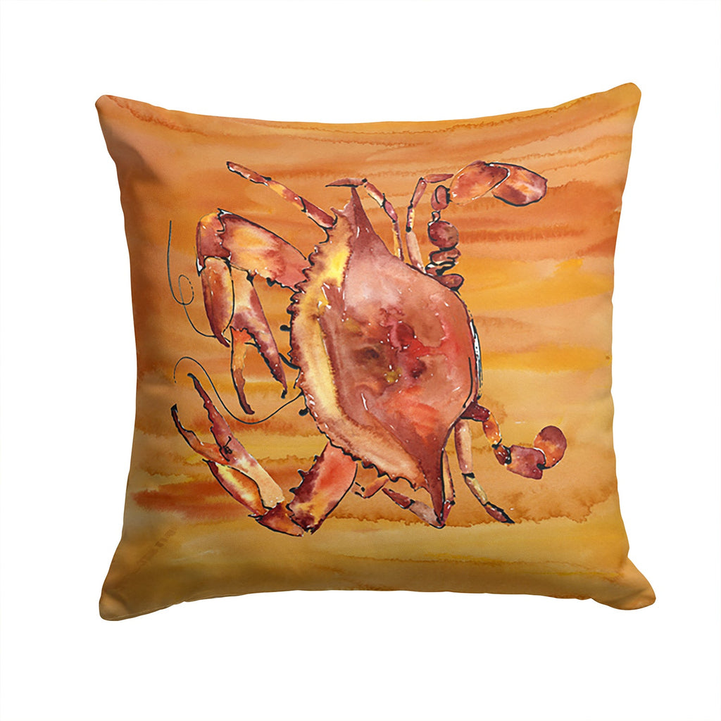 Cooked Crab Spicy Hot Decorative Throw Pillow 14x14 Indoor Outdoor Accent Cushion, Fabric Cover with Insert for Sofa, Bed, Porch & Living Room