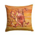 Cooked Crab Spicy Hot Decorative Throw Pillow 14x14 Indoor Outdoor Accent Cushion, Fabric Cover with Insert for Sofa, Bed, Porch & Living Room