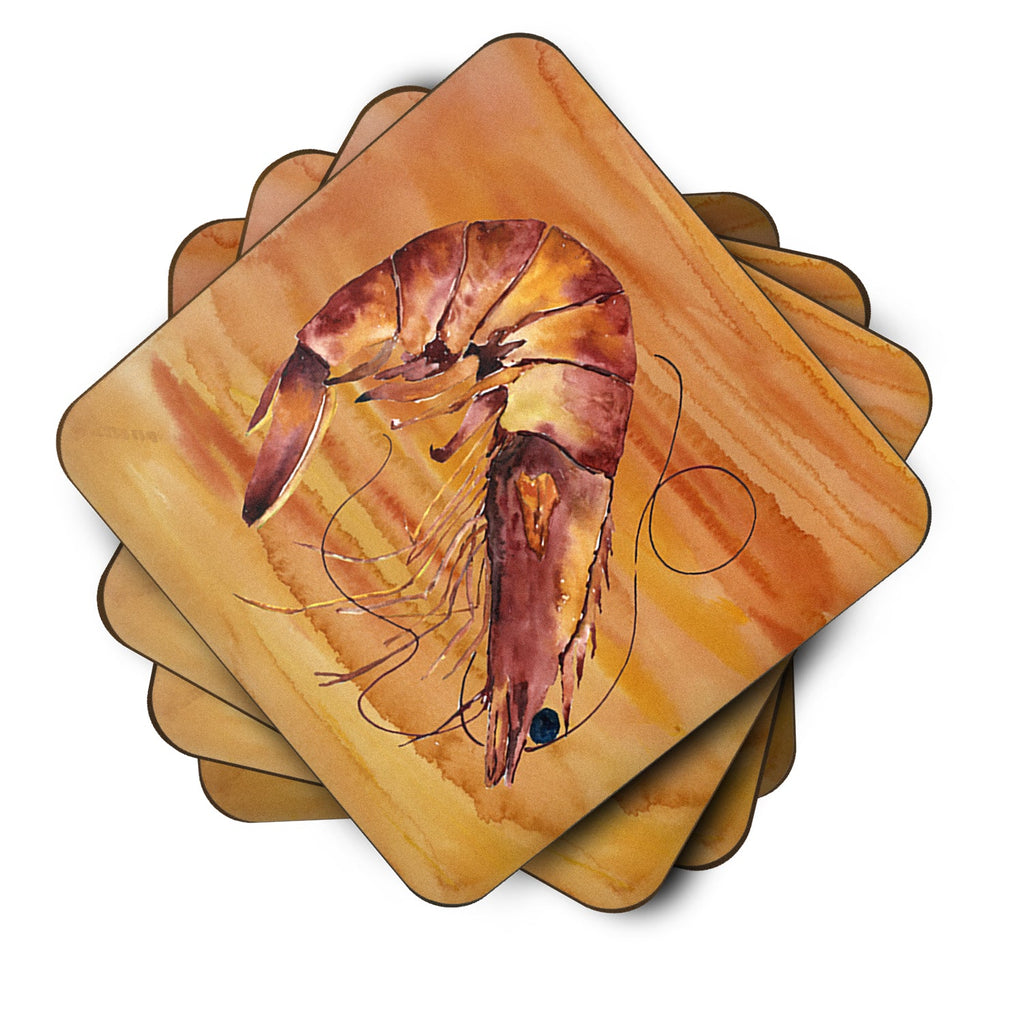 Cooked Shrimp Spicy Hot Foam Coasters Set of 4 Cup Coasters for Indoor Outdoor, Tabletop Protection, Anti Slip, Mouse pad Material